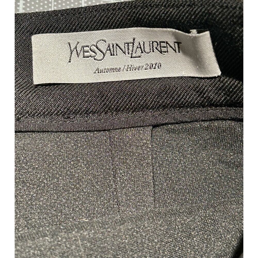 YVES SAINT LAURENT France Autumn 2010 Black Pencil Skirt F36 US 4 Wool Silk - Picture 5 of 16